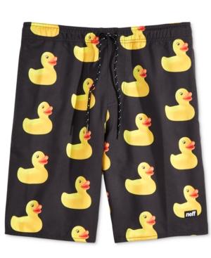Neff Men's Rubber Ducky-print Hot Tub Shorts