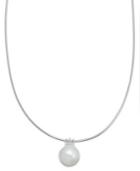 Cultured Freshwater Pearl (11mm) And Diamond (1/8 Ct. T.w.) Necklace In 14k White Gold