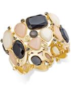 Inc International Concepts Gold-tone Large Stone Stretch Bracelet, Only At Macy's