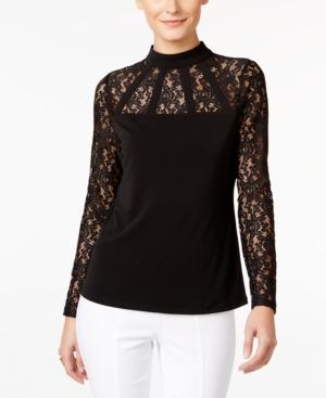 Thalia Sodi Lace Mock-neck Top, Only At Macy's