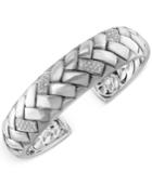 Effy Diamond Bangle Braid Bracelet (1/3 Ct. T.w.) In Sterling Silver