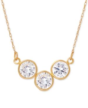 Cubic Zirconia Trio Collar Necklace In 14k Gold