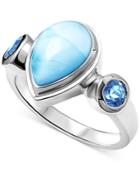 Marahlago Larimar & Blue Topaz (3/4 Ct. T.w.) Ring In Sterling Silver