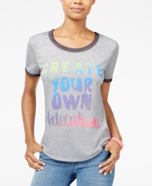 Hybrid Juniors' Graphic Ringer T-shirt