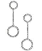 Inc International Concepts Silver-tone Pave Double-circle Drop Earrings, Only At Macy's