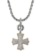 Effy Diamond Cross Pendant Necklace (1/3 Ct. T.w.) In 18k Gold And Sterling Silver
