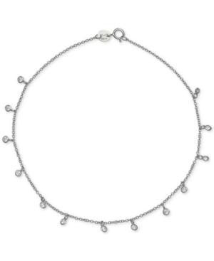 Giani Bernini Cubic Zirconia Dangle Ankle Bracelet In Sterling Silver, Created For Macy's