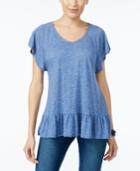 Style & Co Ruffled Peplum Top, Created For Macy's