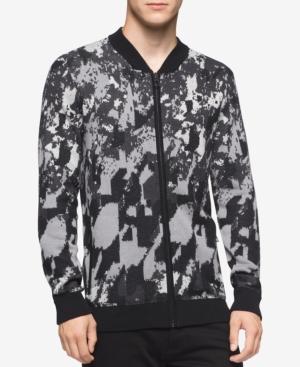 Calvin Klein Men's Abstract-print Full-zip Sweater