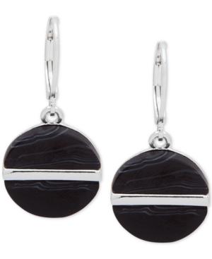 Nine West Silver-tone Colored Disc Drop Earrings