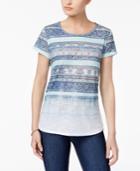 Style & Co Faded-print T-shirt, Only At Macy's