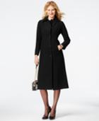 Anne Klein Seamed Wool Maxi Coat
