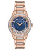 Bulova Women's Dress Rose Gold-tone Stainless Steel Bracelet Watch 32.5mm
