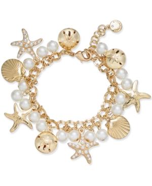 Charter Club Gold-tone Imitation Pearl Sea Motif Bracelet, Created For Macy's