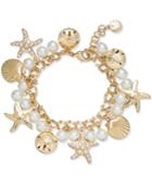 Charter Club Gold-tone Imitation Pearl Sea Motif Bracelet, Created For Macy's