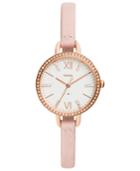 Fossil Women's Annette Blush Leather Strap Watch 30mm