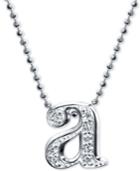 Alex Woo Diamond Initial A 16 Pendant Necklace In 14k White Gold