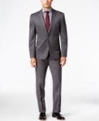 Vince Camuto Men's Slim-fit Charcoal Stripe Suit
