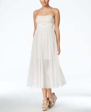 In Awe Of You By Awesomeness Tv Juniors' Strapless Embroidered Maxi Dress