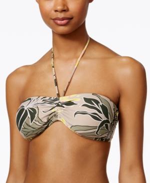 Vince Camuto Crete Flower Printed Bandeau Bikini Top Women's Swimsuit