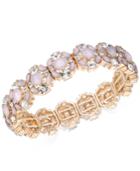 Charter Club Rose Gold-tone Crystal & Pink Stone Stretch Bracelet, Created For Macy's
