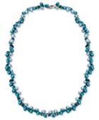 Fresh By Honora Sterling Silver Necklace, Multicolor Cultured Freshwater Pearl (4-5-1/2mm) And Multistone Necklace