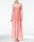 Teeze Me Juniors' Ruched Chiffon Sweetheart Gown