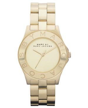 Marc By Marc Jacobs Watch, Women's Gold Ion Plated Stainless Steel Bracelet 37mm Mbm3126