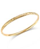 Crystal-cut Hinge Bangle Bracelet In 14k Gold