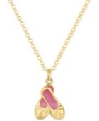 Children's Enamel Ballerina Slipper Pendant Necklace In 18k Gold Over Sterling Silver