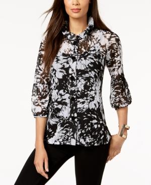 Jm Collection Printed Knit Jacket, Created For Macy's