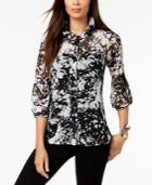 Jm Collection Printed Knit Jacket, Created For Macy's