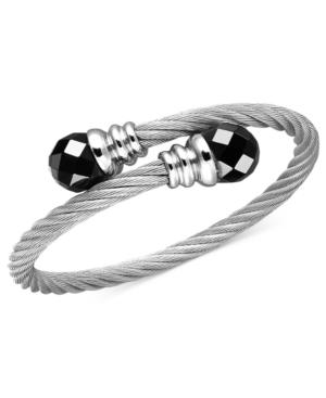 Stainless Steel Bracelet, Pink Cultured Freshwater Pearl Bangle (10mm)