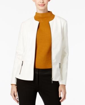 Alfani Prima Faux-leather Peplum Jacket, Only At Macy's