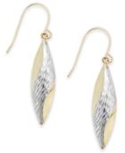 Two-tone Drop Earrings In 14k Gold