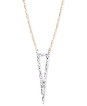 Elsie May Diamond Accent Tall Open Triangle Pendant Necklace In 14k White Gold, 17 + 1 Extender