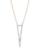 Elsie May Diamond Accent Tall Open Triangle Pendant Necklace In 14k White Gold, 17 + 1 Extender