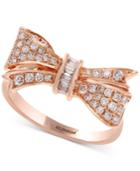 Pave Rose By Effy Diamond Bow Ring (3/8 Ct. T.w.) In 14k Rose Gold