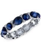2028 Silver-tone Blue Crystal Stretch Bracelet, A Macy's Exclusive Style
