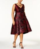 Adrianna Papell Plus Size Jacquard Fit & Flare Dress