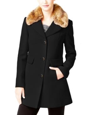 Kate Spade New York Faux-fur-collar Wool-blend Peacoat