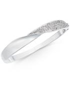 Charter Club Silver-tone Pave Twist Bangle Bracelet, Only At Macy's