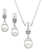 Pearl Jewelry Set, Sterling Silver Cultured Freshwater Pearl And Diamond Accent Jewelry Set