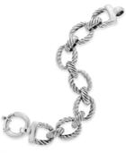 "sterling Silver Bracelet, 8"" Textured Figaro Link Bracelet"