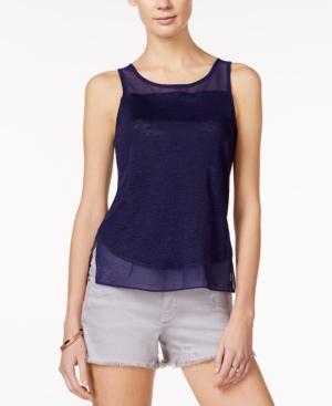 Armani Exchange Sleeveless Sheer-panel Top