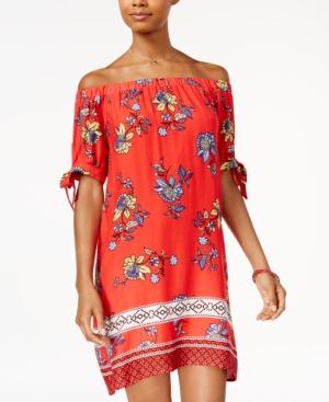 Sequin Hearts Juniors' Off-the-shoulder Shift Dress