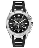 Citizen Men's Eco-drive Signature Octavia Perpetual Chronograph Stainless Steel And Black Polyurethane Strap Watch 42mm Bl5460-00e
