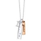Unwritten Cz Constellation Gemini Zodiac Pendant Necklace With Two-tone Silver Plated Charms On Sterling Silver Chain, 18
