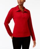 Karen Scott Mock-neck Zip Sweater, Created For Macy's