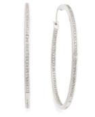 Diamond Hoop Earrings In Sterling Silver (1 Ct. T.w.)